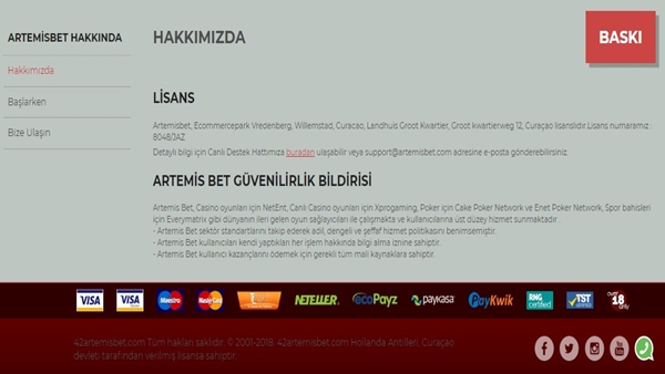 artemisbet hakkında