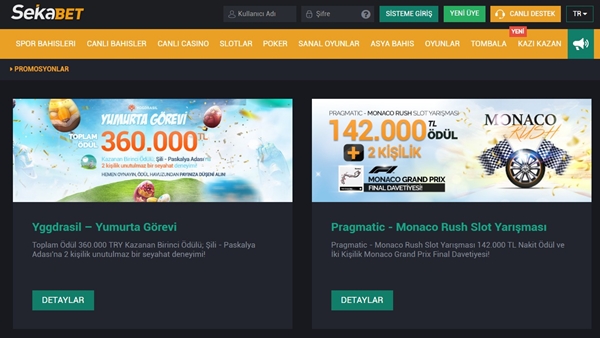 sekabet bonus listesi