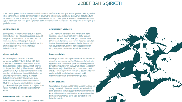 22bet hakkında bilgiler