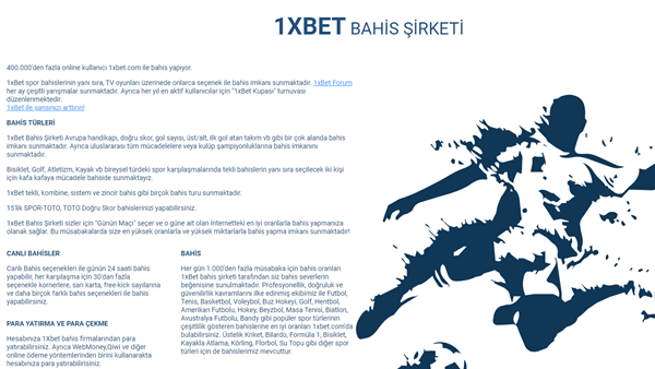 1xbet Hakkında
